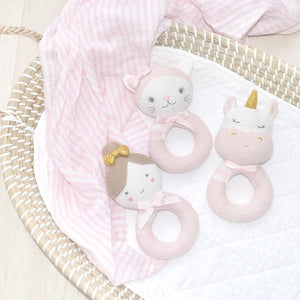 Kenzie Unicorn Grab Rattle  Newborn Baby Shower Gift Idea