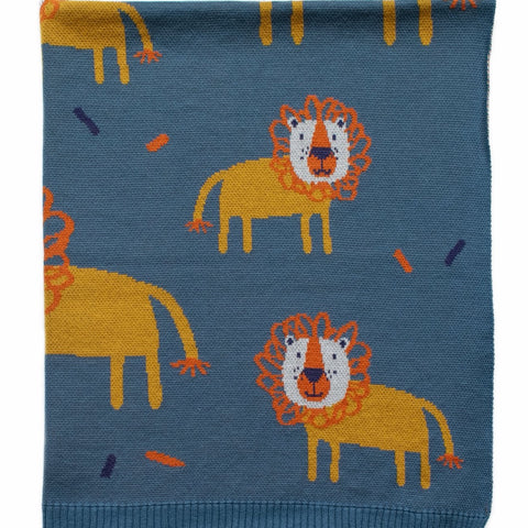 Leroy Lion Baby Blanket Cotton Gift Boxed