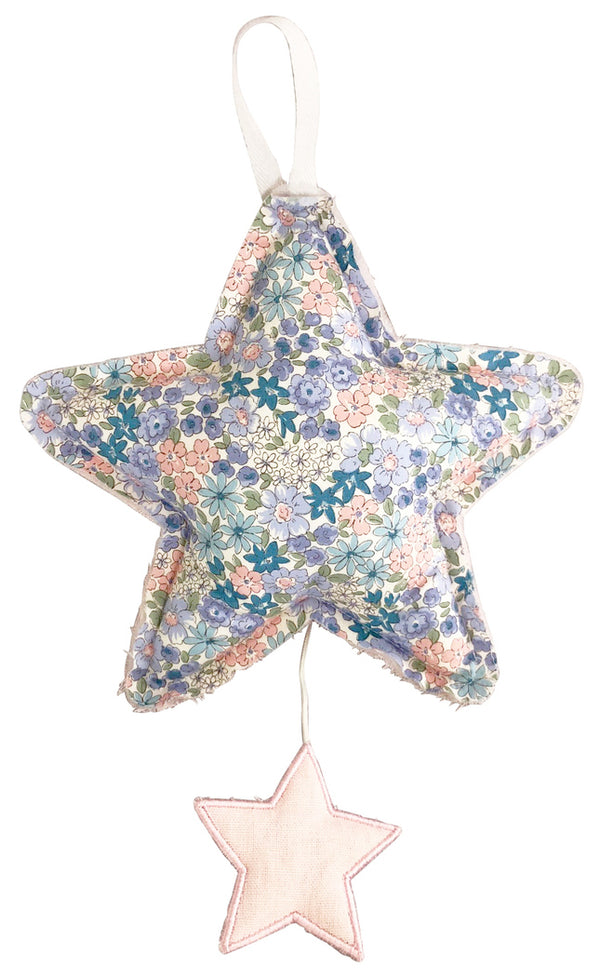 Star Musical Nursery Mobile Pink Linen & Liberty Blue