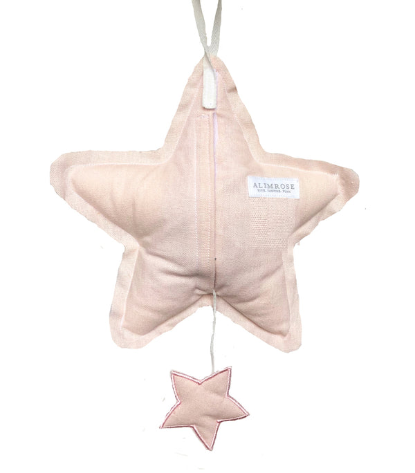 Star Musical Nursery Mobile Pink Linen & Liberty Blue