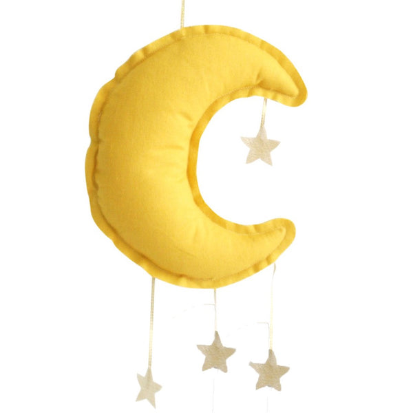 Butterscotch Linen Moon  Nursery Mobile