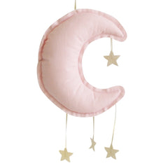 Pink Linen Moon  Nursery Mobile