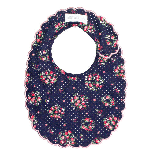 Midnight Floral Scallop Baby Bib