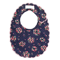 Midnight Floral Scallop Baby Bib