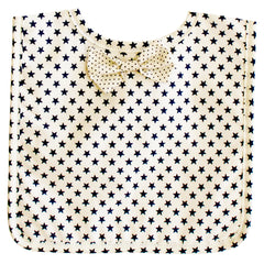 Bow Tie Baby Bib White Navy Star