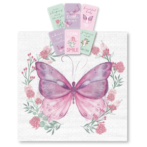 Butterfly Milestone Muslin Wrap & 6 Baby Milestone Photo Cards Set