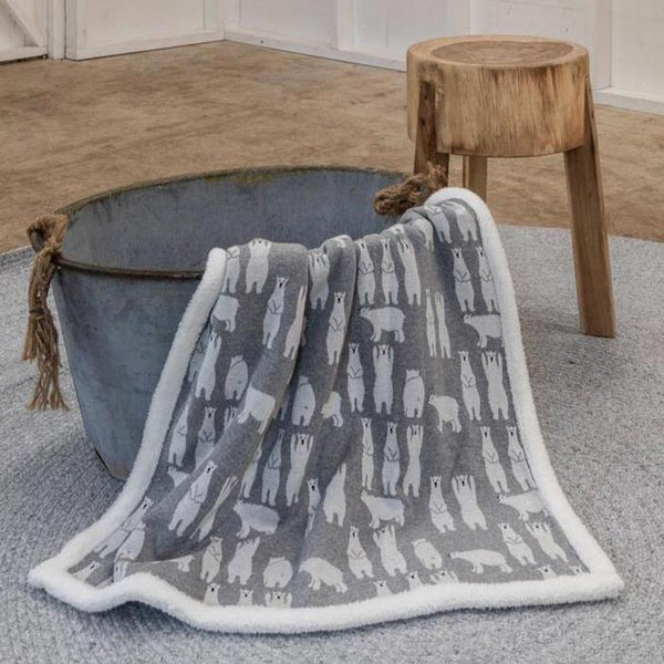 Polar Bear Sherpa Fleece Baby Blanket Lovely Linen