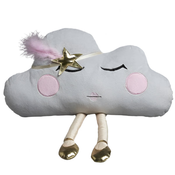Kids Grey Cloud Swan Princess Toy Cushion