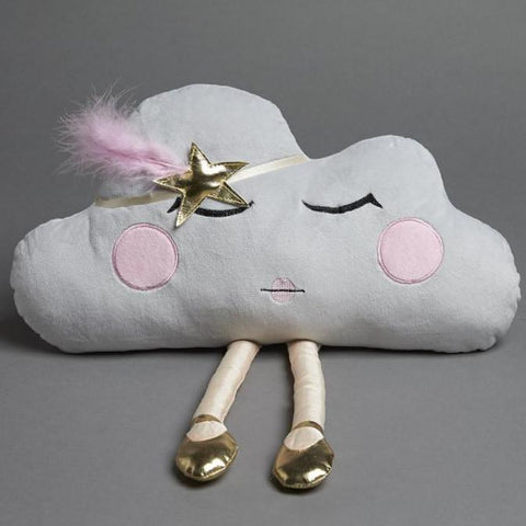 Kids Grey Cloud Swan Princess Toy Cushion