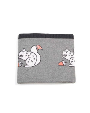 Grey Squirrel Indus Design Cotton Gift Boxed Baby Blanket