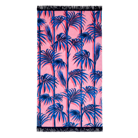 KAS Palermo Palm Print Cotton Beach Towel