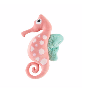 Pink Plush Seahorse Cushion