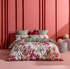 KAS Watercolour Florals Cotton Sateen Taneya Quilt Cover Set