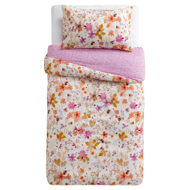 Bee Garden Cotton Spring Floral Kids Quilt Cover Set