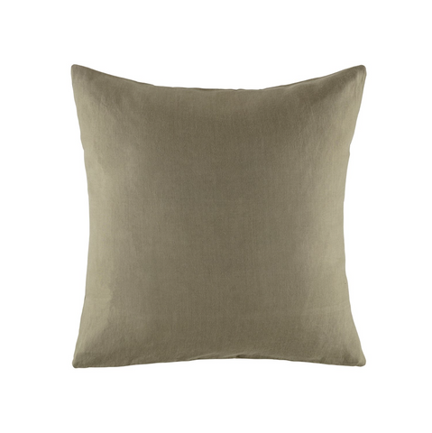 Olive French Linen KAS European Pillow Case