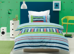 Piper Padded Kids Blue Multi Quilt Cover Set