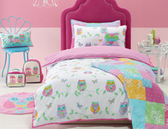 Owl Song Girls Kids Quilt Cover Set