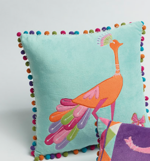 Peacock Princess Square or Rectangle Cushion
