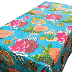 Samsara Aqua Cotton Table Cloth