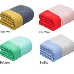 Bambury Two Tone Dimity Knit Throw Rug – Blue / Grey