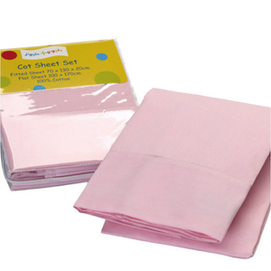Pink Cot Sheet Set