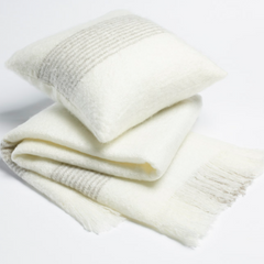 2 pce White Cloud Jiggle & Giggle Soft Acrylic Throw Rug & Cushion Set