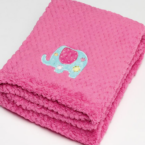 Pink Elephant Fleece Baby Blanket Sale