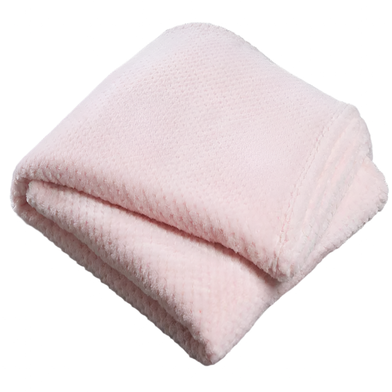 Soft Pink Fleece Popcorn Throw Rug