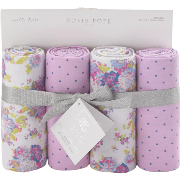 Pack of four Lavender Swaddle Cloths