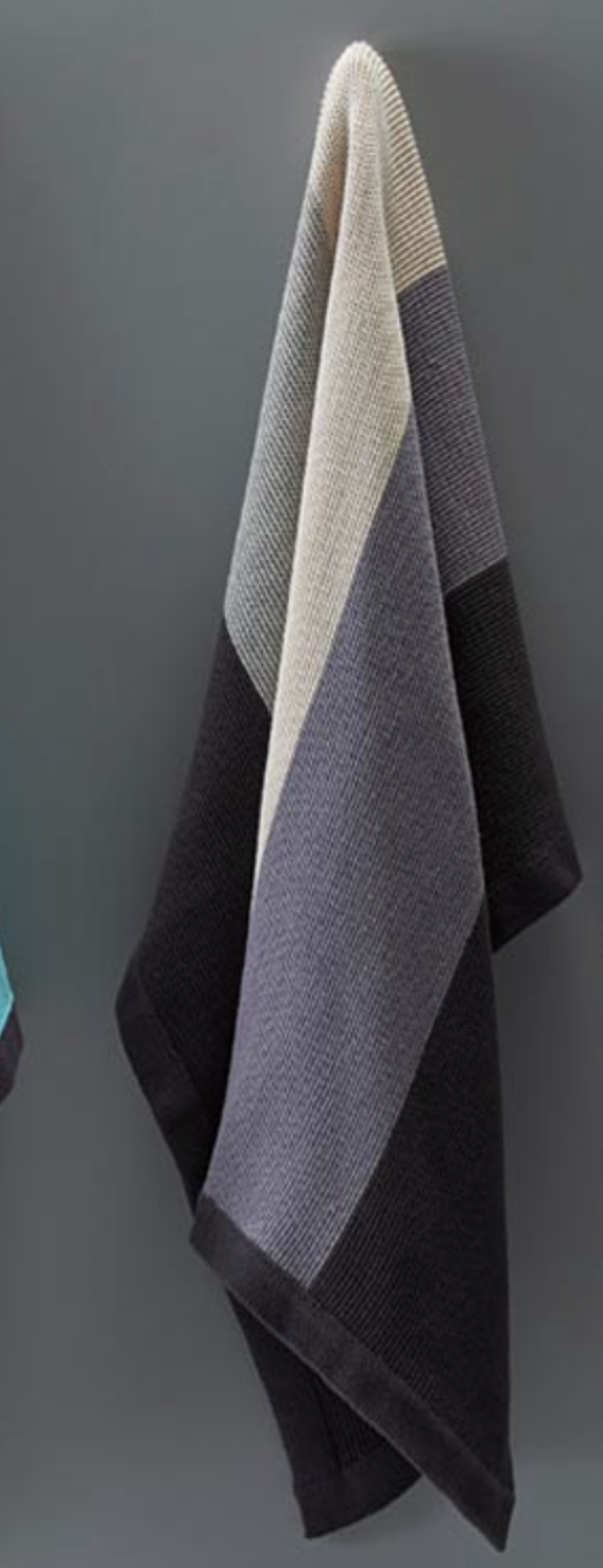 Wide Stripe Grey / Natural Baby Cot Pram Blanket