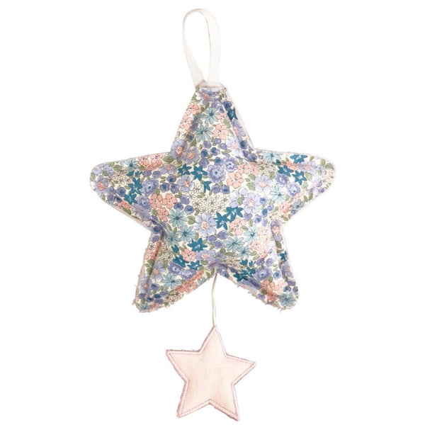 Star Musical Nursery Mobile Pink Linen & Liberty Blue