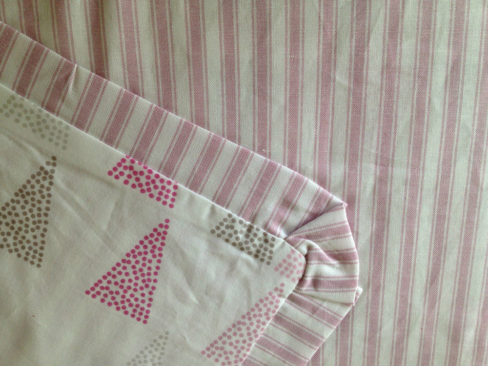 Lily Pink & white Stripe Cotton Quilt Cover Set