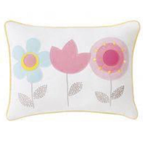 Lily Amara Aplique Flowers Cushion in Pink
