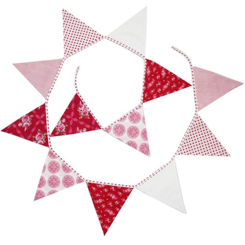 Scarlet Bunting Flags Raspberry Red, White & Pink