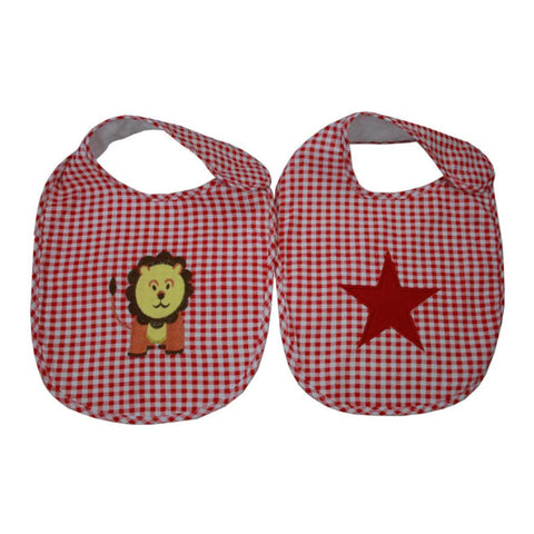 Lachlan Red Newborn Baby Bibs Set of Two