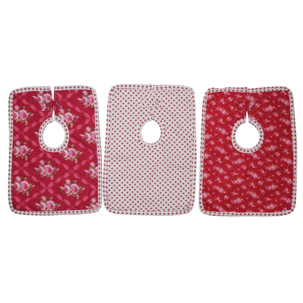 Scarlet Floral Baby Bibs set of Three