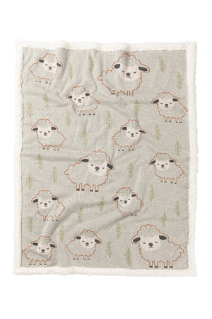 Wandering Lamb Sherpa Fleece Baby Blanket Quilt