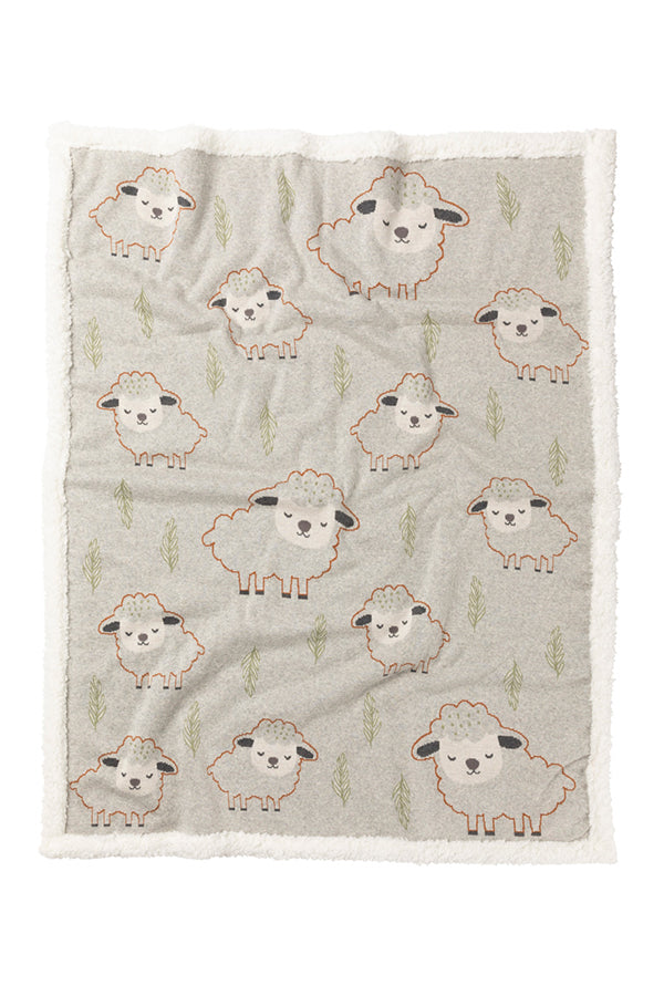 Wandering Lamb Sherpa Fleece Baby Blanket Quilt