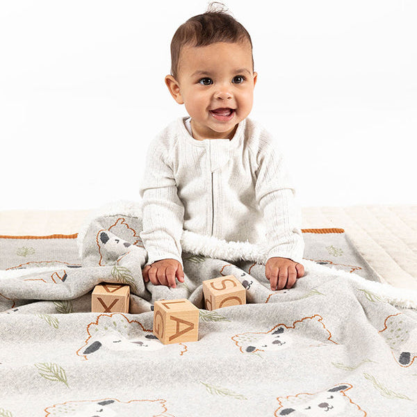 Wandering Lamb Sherpa Fleece Baby Blanket Quilt