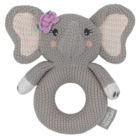 Ella the Elephant Knitted Grab Rattle Newborn Baby Shower Gift Idea