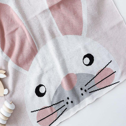 Big Bunny Premium Cotton Knit Baby Blanket Gift Boxed & bonus Emma Heart Rattle