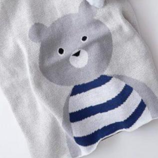 Big Teddy Bear Premium Cotton Baby Blanket Gift Boxed