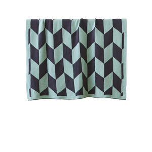 Billie Large Green & Grey Throw Rug – 100% Cotton