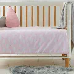 Pink Clouds Girls soft Jersey Cot Quilt / Nursery Comforter