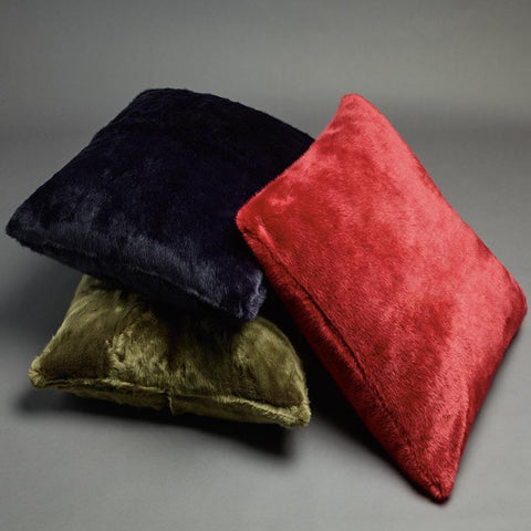 European Faux Fur Pillow Case in Navy, Wine or Olive