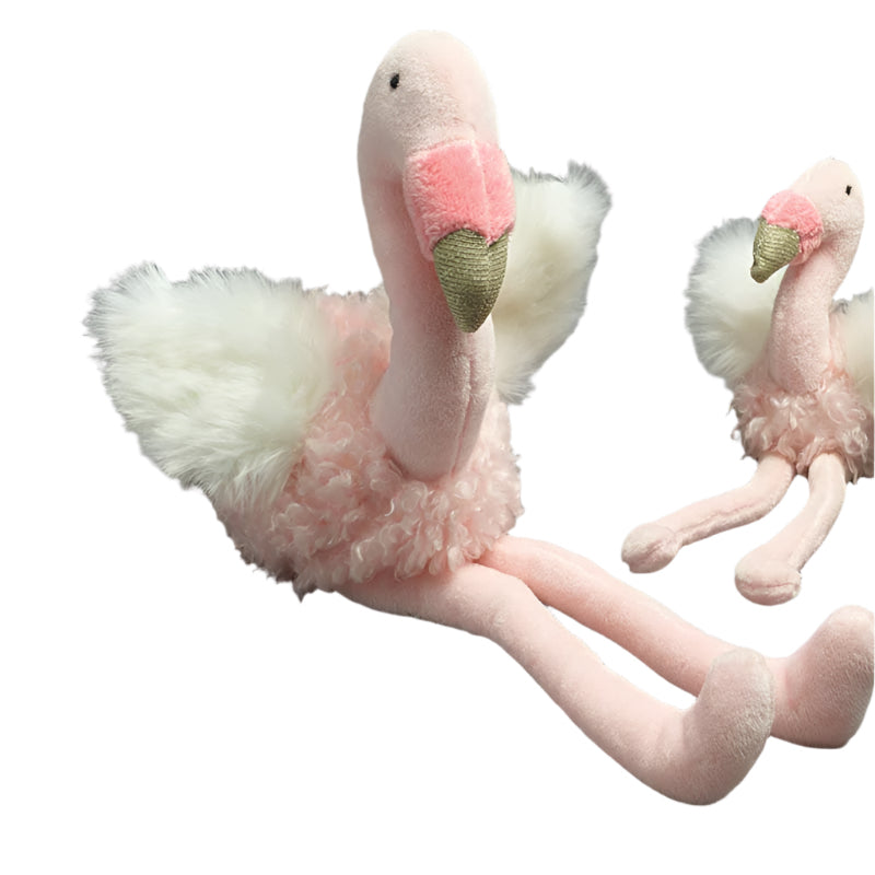 Kids Pink & Cream Plush Flamingo Toy Cushion
