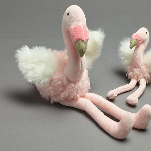 Kids Pink & Cream Plush Flamingo Toy Cushion