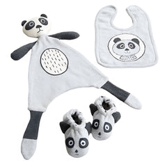 3 Piece Bao Bao Panda Bear Baby Toy Soother Bib and Booty Set