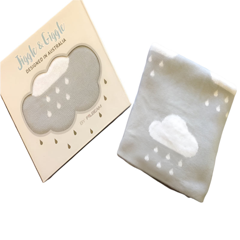 Reversible Baby Girls Boys Grey Clouds Blanket