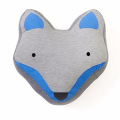 Leo Blue & Grey Fox Jersey Novelty Cushion